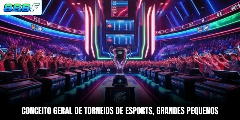 Conceito geral de torneios de esports, grandes pequenos